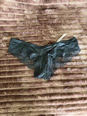 Very sexy black silk and lace panties, size S